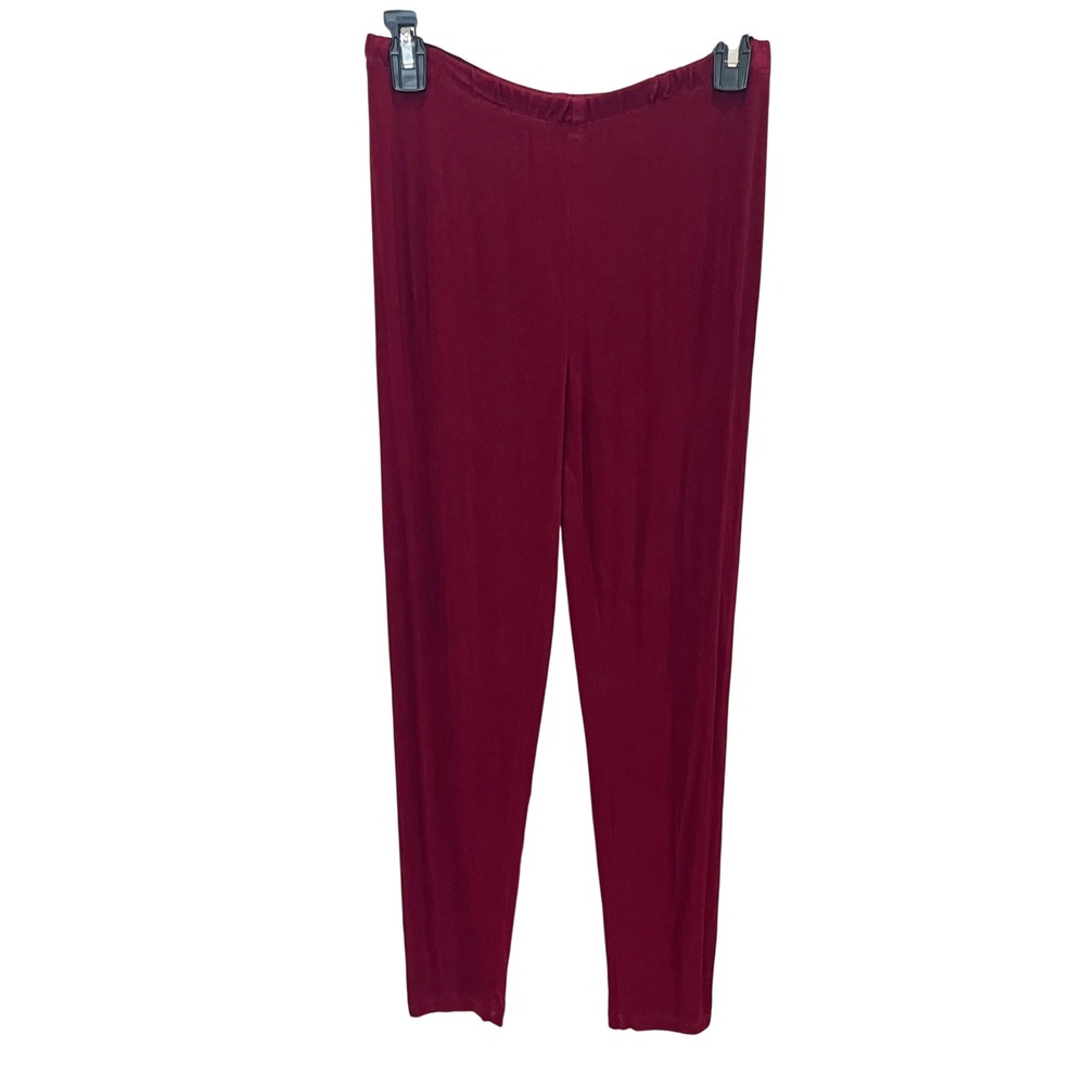 Chicos Travelers Red Pull On Tapered Pants Size 0 Small USA Made Business Casual